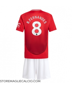 Manchester United Bruno Fernandes #8 Maglia Gara Casa Repliche 2024-25 Bambino Maniche Corte